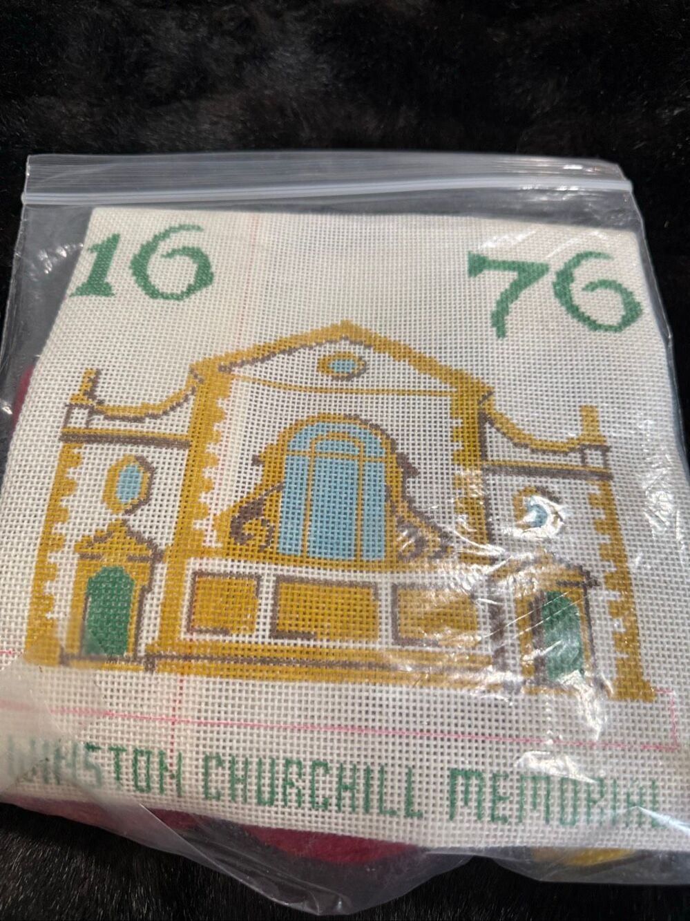 Winston Churchill Memorial hand painted canvas needlepoint kit